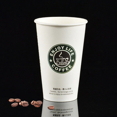 BRC ISO9001 Custom Logo Recyclable Paper Cups 12 Oz Hot Coffee Cups With Lids
